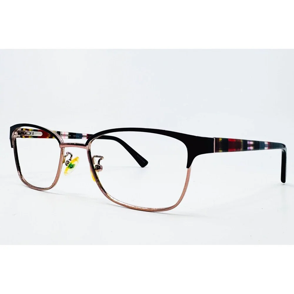 Nicole Miller Eyeglasses Womens Black Rose Gold EVERGREENCG C01 53-16-135